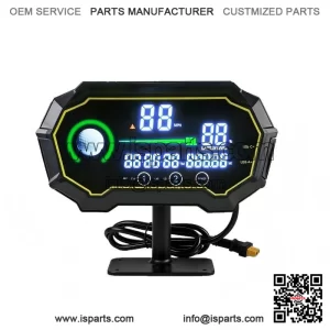 New Golf Cart GPS Speedometer, Black Battery Meter Voltage