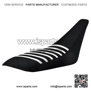 Gripper Seat Cover??Yamaha YFZ 450??2004 - 2013??all BLACK/ WHITE ribs LOGO #200